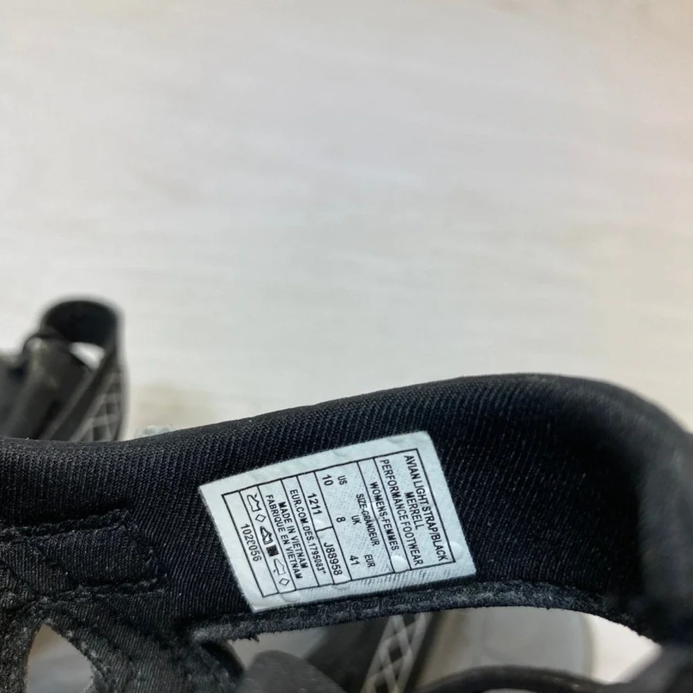 Merrell Womens 9 Sport Sandals Siren Black Grey Vibram Hiking Outdoor Strappy